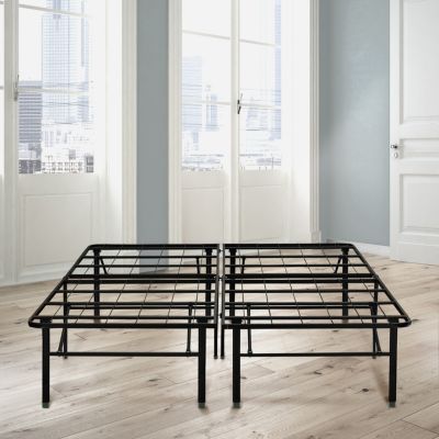 Ultima - 18 in. Twin Black High Profile Platform Metal Bed Frame with Under Bed Storage, Easy Assembly