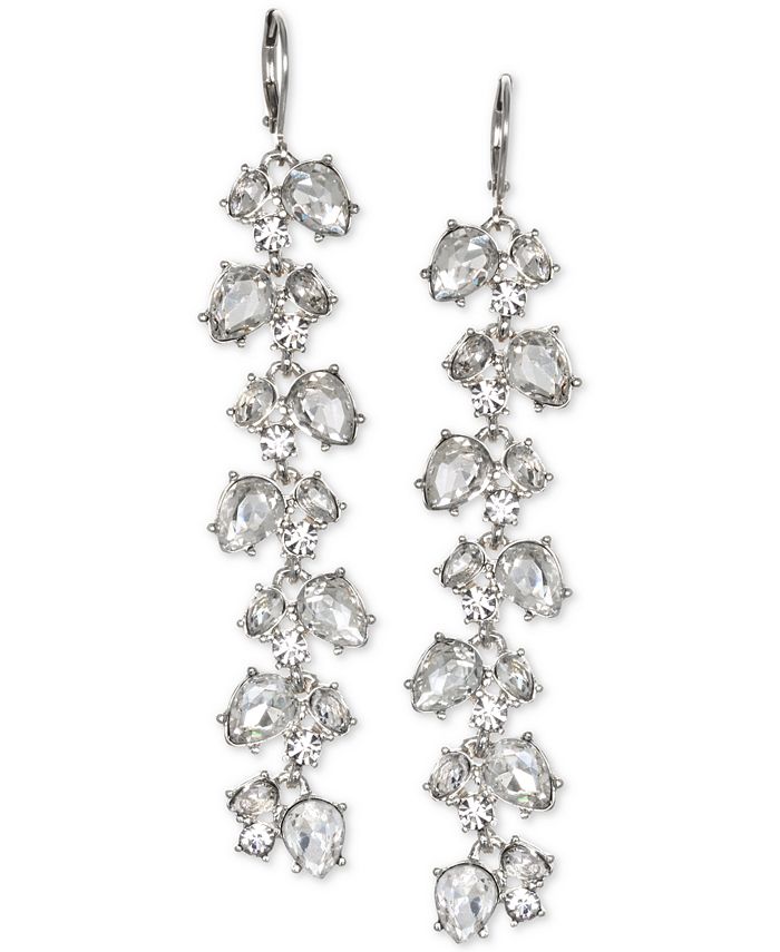 Jewel Badgley Mischka Crystal Leaf Linear Drop Earrings Macy's