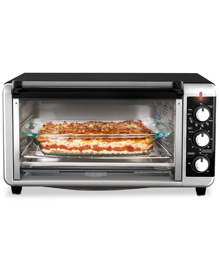  BLACK+DECKER TO3240XSBD 8-Slice Extra Wide Convection  Countertop Toaster Oven, Includes Bake Pan, Broil Rack & Toasting Rack,  Stainless Steel/Black: Home & Kitchen