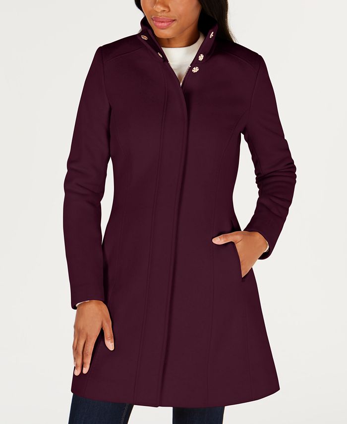 Introducir 49+ imagen calvin klein women’s stand-collar walker coat