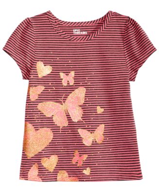 Epic Threads - Little Girls Striped Butterfly-Print T-Shirt