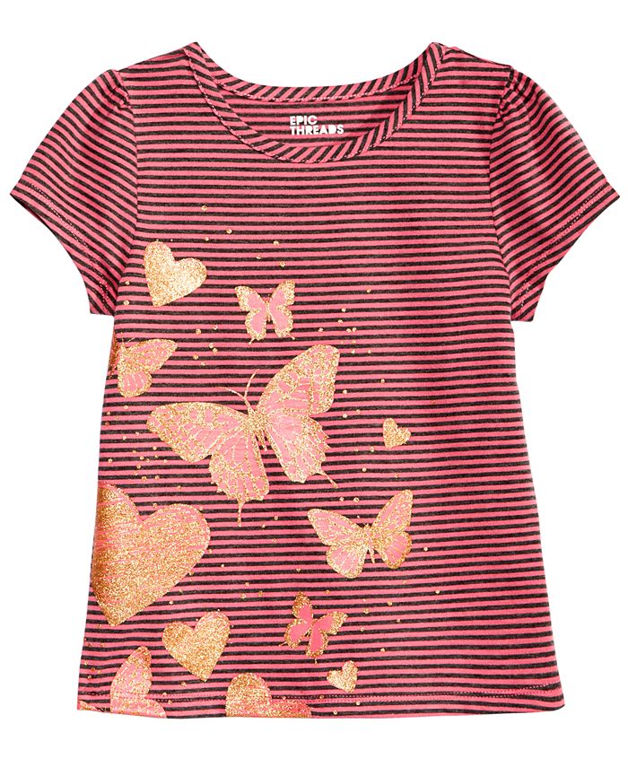 Epic Threads Little Girls Butterfly T-Shirt, Created for Macy's - Macy's