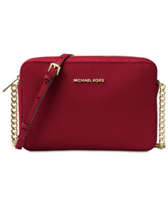 michael michael kors jet set east west crossgrain leather crossbody