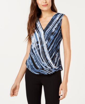 Alfani - Printed Surplice Blouse