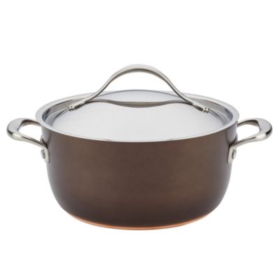 Anolon - (r) Nouvelle Copper Luxe Hard-Anodized Nonstick Dutch Oven, 5-Quart, Sable