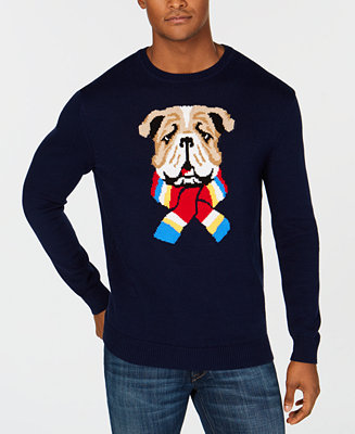 Club Room Men's Scarf Bulldog Sweater, Created for Macy's & Reviews ...