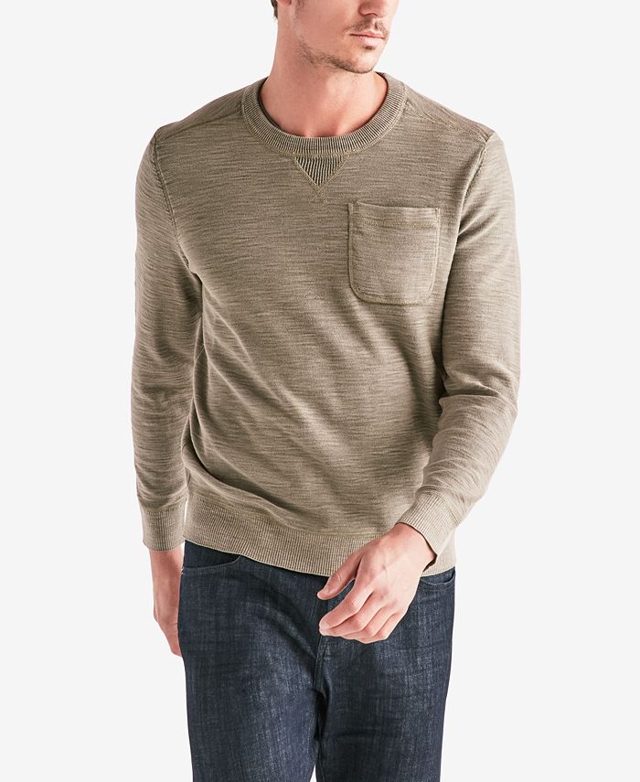 Lucky Brand Mens Welterweight Washed Pocket Crew - Macy's