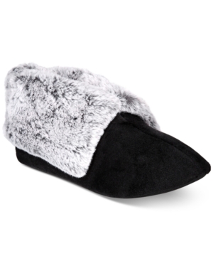image of Charter Club Plush Faux-Fur Booties Slippers, Created for Macy-s