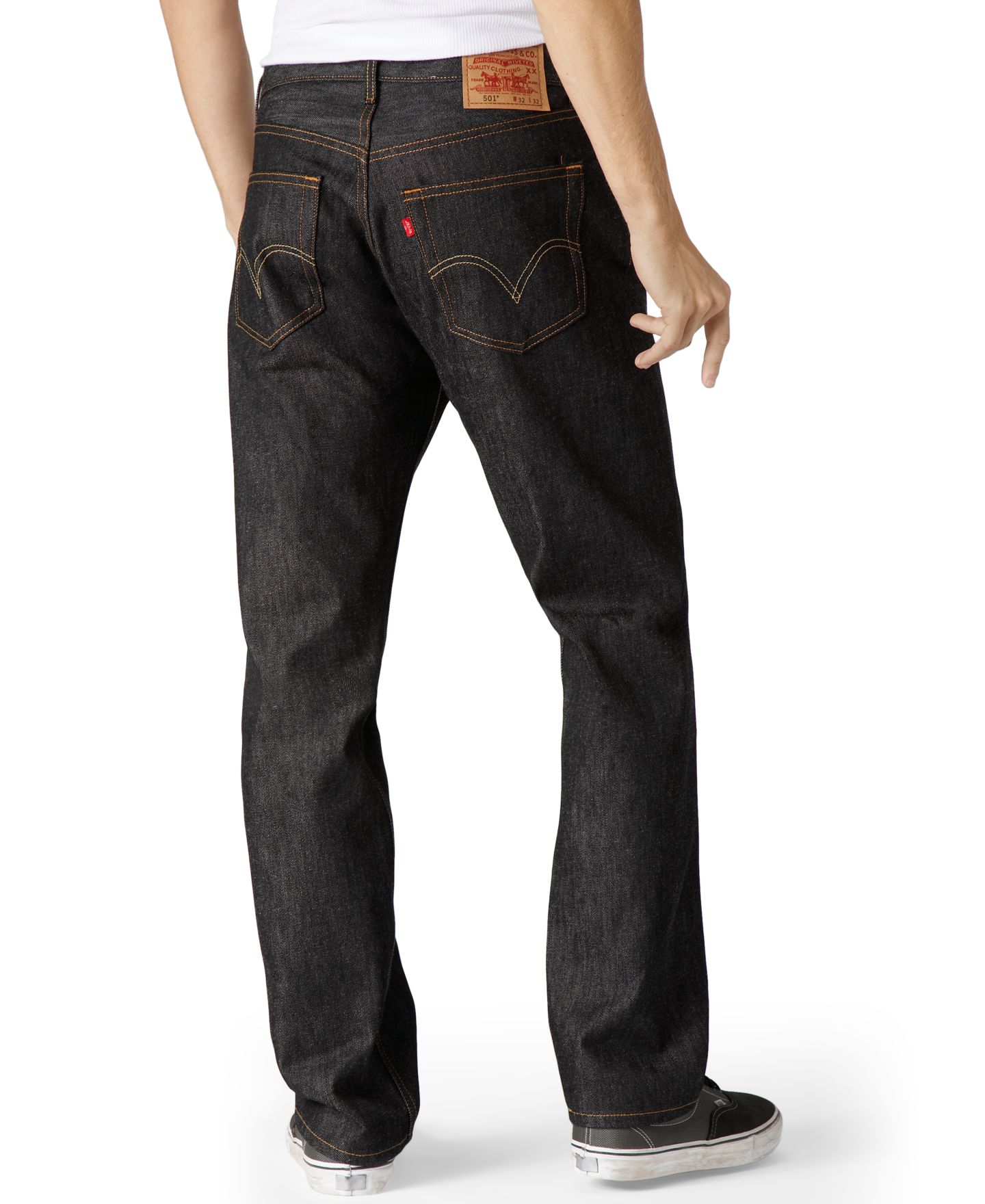Мужские джинсы Levi's Big & Tall 501® Original Shrink to Fit, цвет: Чёрный — фото 2
