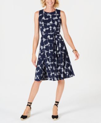 Charter Club - Petite Printed Fit & Flare Dress