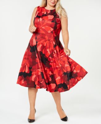 calvin klein red floral dress