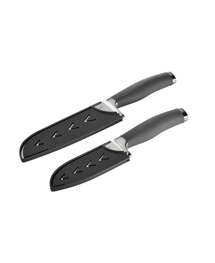 Anolon SureGrip 2Pc. Stainless Steel Japanese Santoku Knife Set with