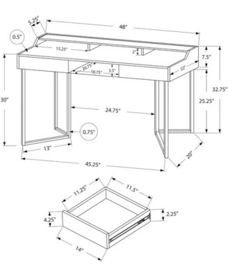 Monarch Specialties 48"L Computer Desk In Cappuccino - Macy's