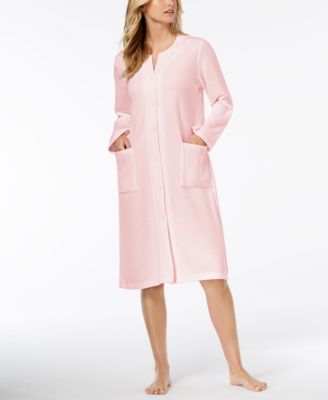 Miss Elaine - Quilted Embroidered Snap-Front Robe