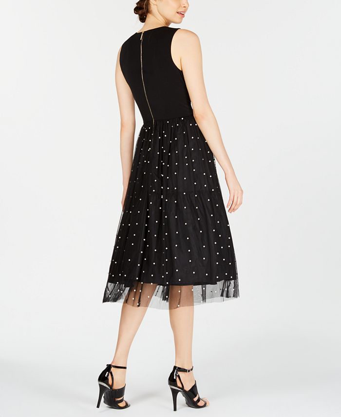 Calvin Klein Imitation Pearl Mesh A-Line Dress & Reviews - Dresses ...