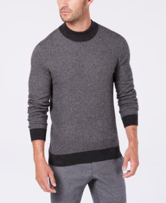 Men's Dolomite Cashmere Herringbone Sweater in Tonal Camel XL