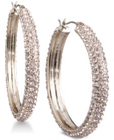 Micro-Pavé 1 2/3" Hoop Earrings, Created for Macy's