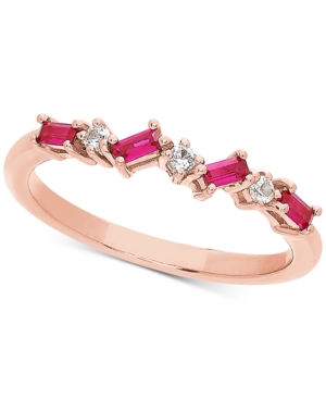 image of Lab-Created Sapphire (3/8 ct. t.w.) & White Sapphire Accent Stacking Ring in Sterling Silver (Also available in Lab-Created Ruby)