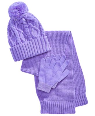 girls hat scarf and mittens