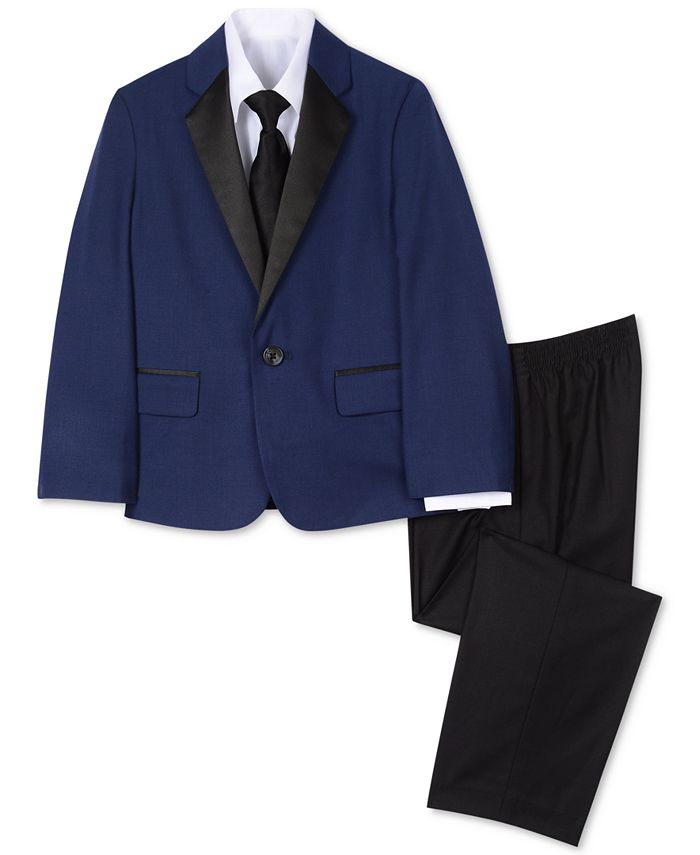 Boy's 6-Piece Suit Set - Includes Suit Jacket, Dress Pants, Matching Vest, White Dress Shirt, Neck Tie & Bow Tie - Black, 2T