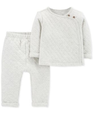 Carter's 2pc Baby Neutral Ivory/ Grey Soft Pants Set main image 1