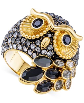 アクセサリー SWAROVSKI Crystal March Owl Bangle Swarovski Gold-Tone Crystal Owl Ring - Macy's