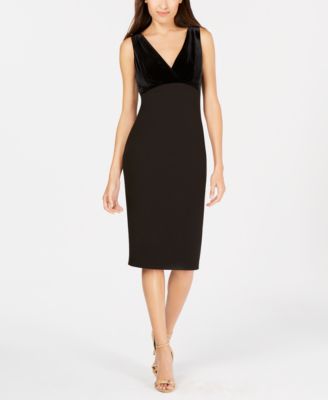 Calvin Klein - Velvet & Scuba Crepe Sheath Dress
