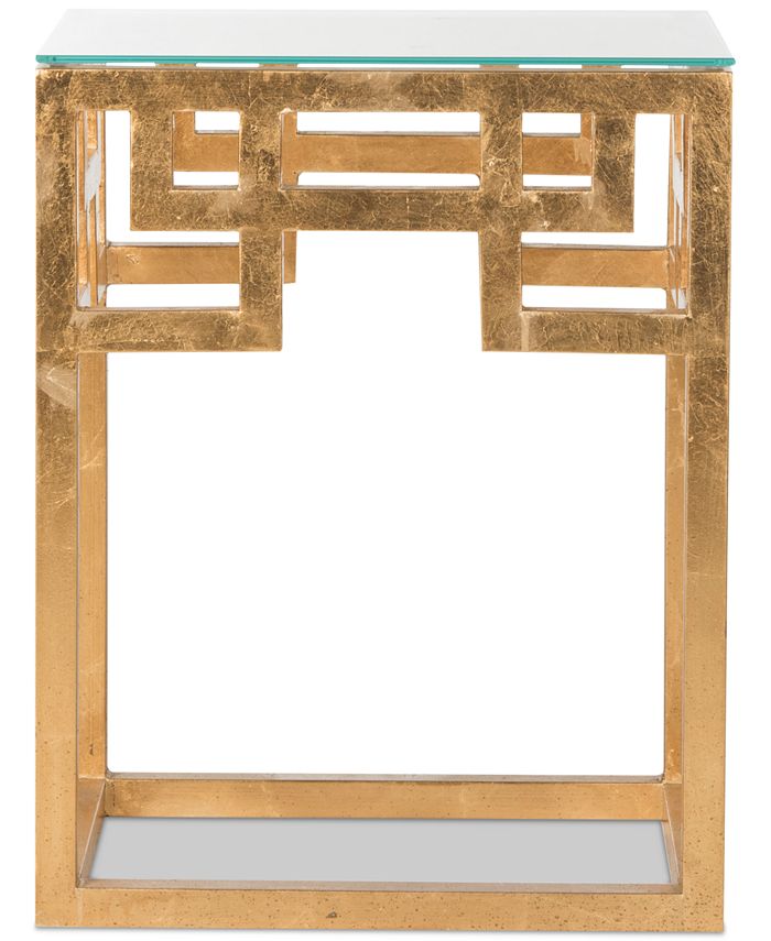 Safavieh Byram Greek Key Glass Top End Table Macy's