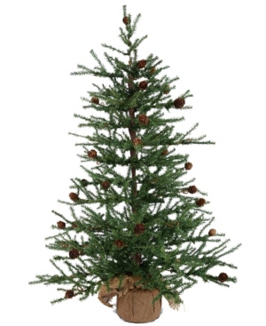 Vickerman 30  Caramel Pine Artificial Christmas Tree Unlit  Seasonal Indoor Home Decor with Decorative Burlap Base