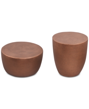 Nova Metal Table Furniture 2-Pc Set (Drum Coffee Table & Drum End Table)