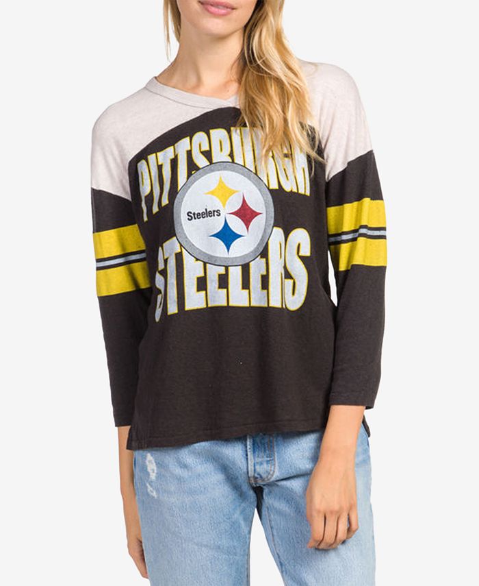 Junk Food NFL Pittsburgh Steelers Flocked Raglan Top main image 1