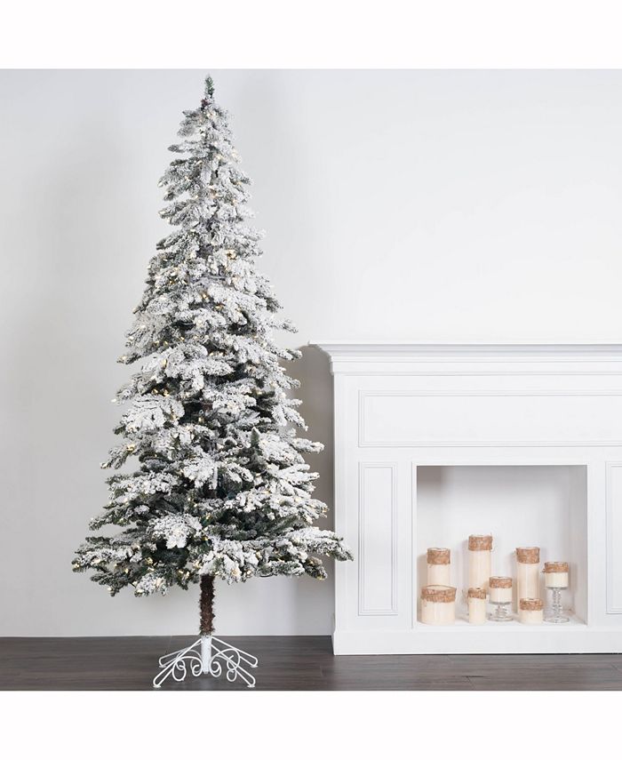 Vickerman 8' Snowy Alpine Artificial Christmas Tree with 500 Warm White