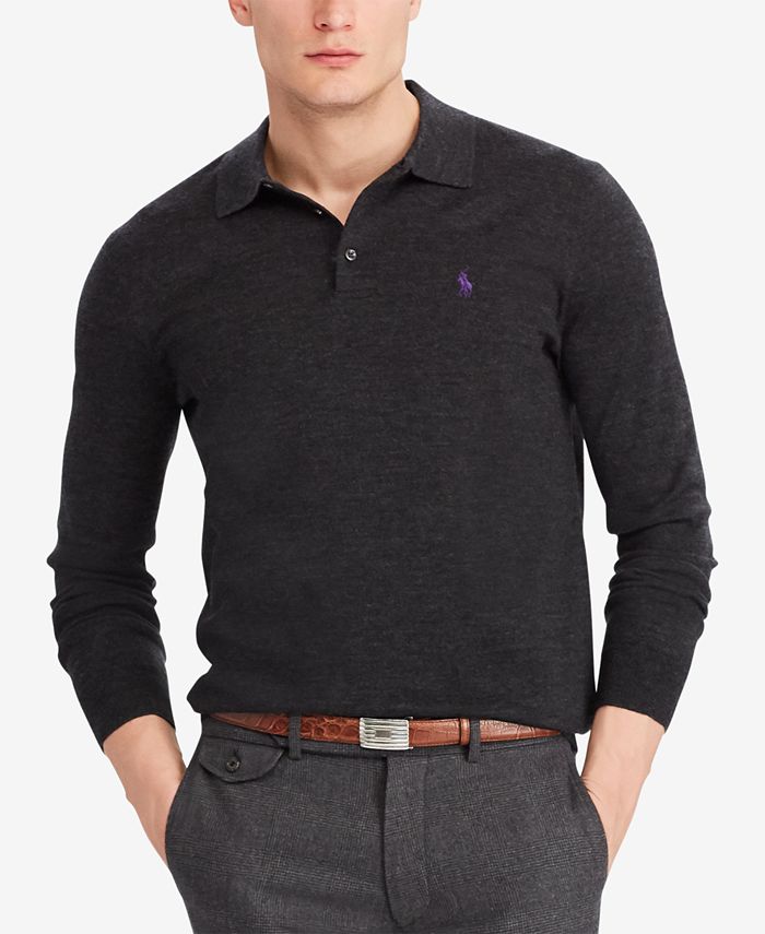 Polo Ralph Lauren Men's Hybrid Merino Blend Polo Sweater - Macy's