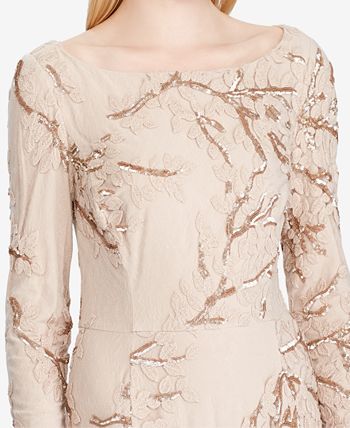 Lauren Ralph Lauren Embroidered Sequin Gown - Macy's