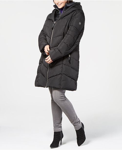 Calvin Klein Plus Size Faux Fur Trim Hooded Puffer Coat Reviews