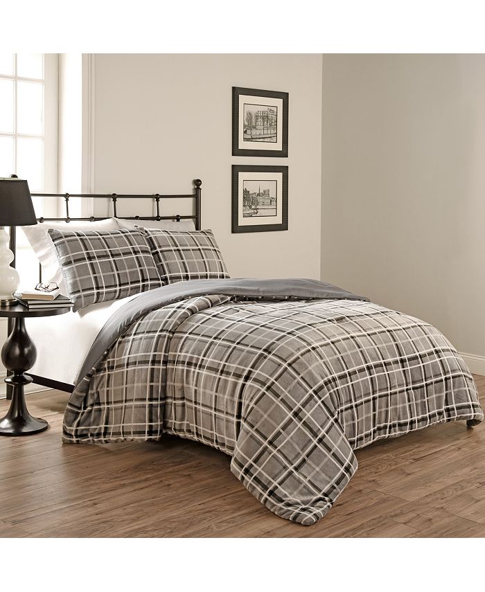 Savannah Home Beautyrest Casimir Plaid 3 Piece Comforter Set Macy's