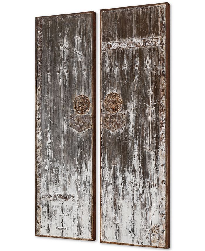 Uttermost Giles Aged Wood Wall Art Set of 2 Macy's
