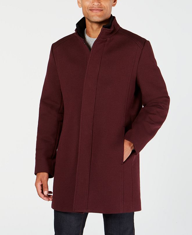 Alfani Men's Mock Collar Textured Top Coat, Created for Macy's ...