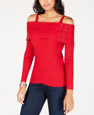 macy's off the shoulder sweater