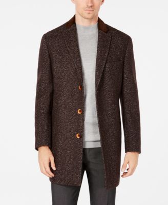 mens long herringbone overcoat