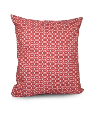 E By Design 16 Inch Coral Decorative Geometric Throw Pillow In Pink