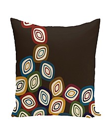 16 Inch Dark Brown Decorative Abstract Throw Pillow