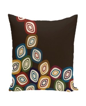 E By Design 16 Inch Dark Brown Decorative Abstract Throw Pillow