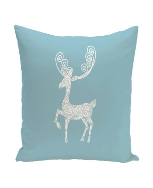 E By Design 16 Inch Light Blue Decorative Christmas Throw Pillow