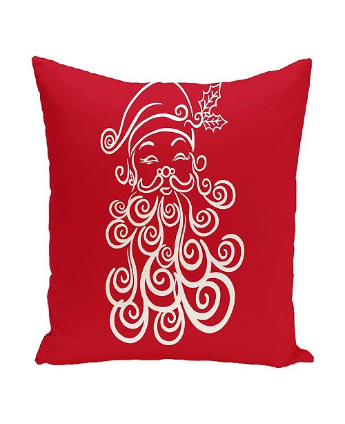 E by Design 16 Inch Red Decorative Christmas Throw Pillow