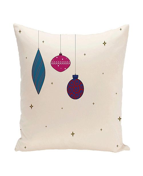 E By Design 16 Inch Off White And Hot Pink Decorative Christmas Throw Pillow Reviews Home Macy S