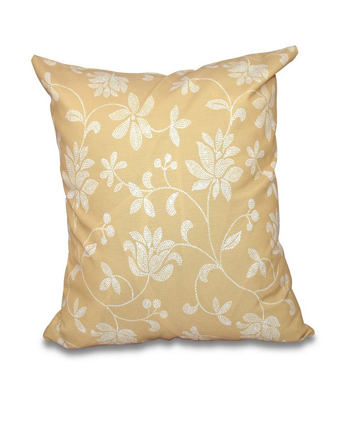E by Design Traditional Floral 16 Inch Gold Decorative Floral Throw ...
