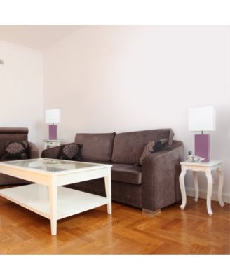 Elegant Designs 2 Pack Modern Leather Table Lamps with White Fabric Shades