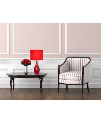 Simple Designs Oval Bowling Pin Base Ceramic Table Lamp