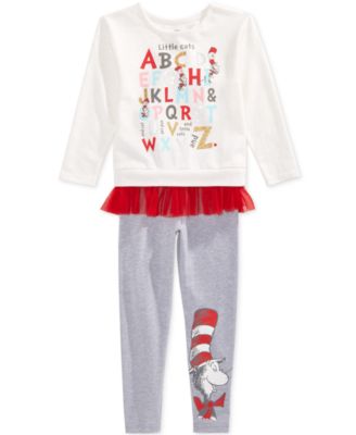 Dr. Seuss - Toddler Girls 2-Pc. Cat in the Hat Sweatshirt & Leggings Set
